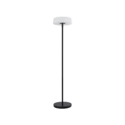 Lindby lámpara de pie LED solar Samine, negra, metal, atenuable