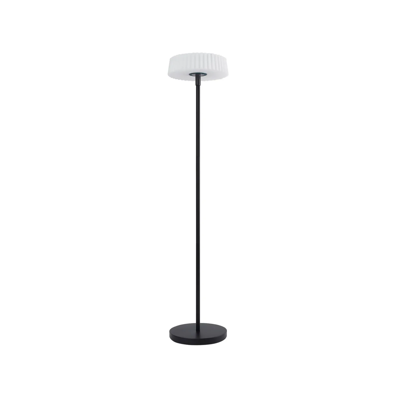 Lindby lámpara de pie LED solar Samine, negra, metal, atenuable