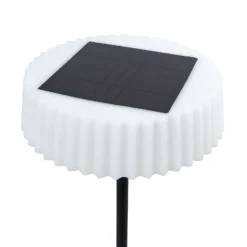 Lindby lámpara de pie LED solar Samine, negra, metal, atenuable