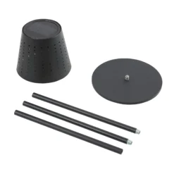 Lindby lámpara de pie LED solar Hilario, negra, hierro, batería recargable
