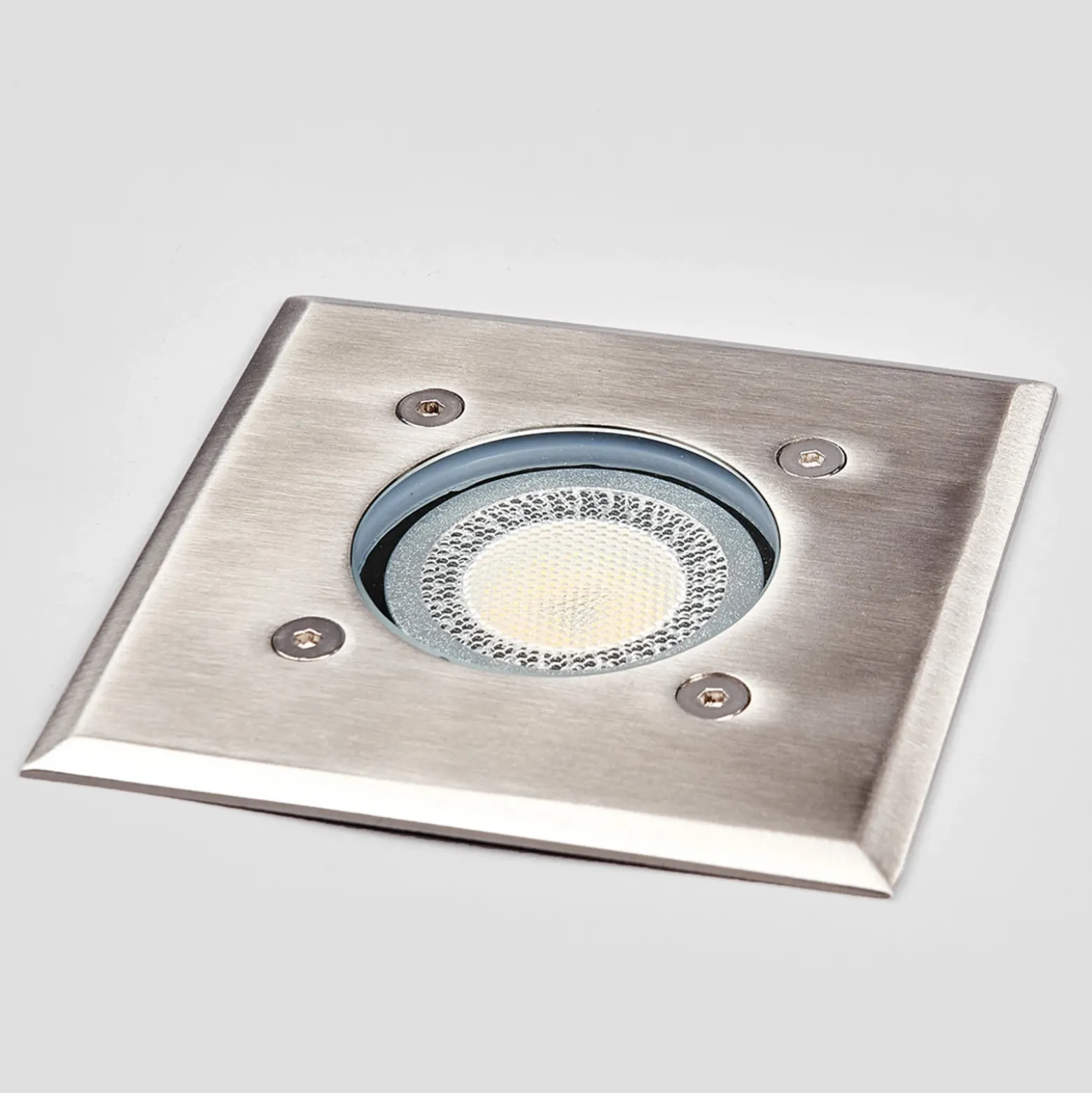 Lindby Lámpara de suelo empotrable Insa, 11 x 11 cm, GU10, IP67