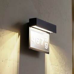 Lindby Lámpara LED para número de casa Antal, antracita, aluminio