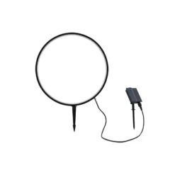 Lindby Lámpara LED solar con pica Syrene, 45 cm, negra, aluminio