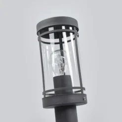 Lindby lámpara sobremuro Djori, 50 cm, antracita, acero inoxidable, E27