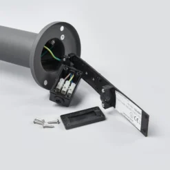 Lindby lámpara sobremuro Djori, 50 cm, antracita, acero inoxidable, E27