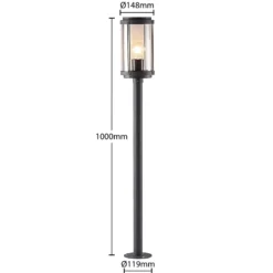 Lindby Ojali bolardo luminoso, redondo, gris oscuro