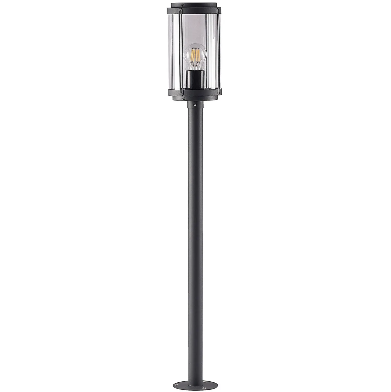 Lindby Ojali bolardo luminoso, redondo, gris oscuro