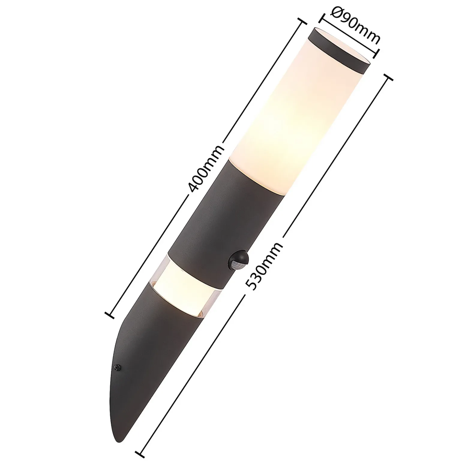 Lindby Okari aplique de exterior, sensor, antorcha