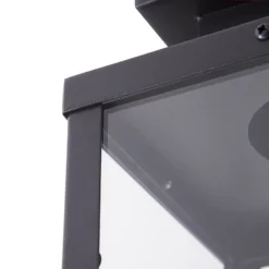 Lindby plafón para exterior Mandus, negro, acero inoxidable, 22 cm