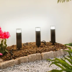 Lindby Smart baliza LED Kaelo, CCT, RGB, Tuya, 3er