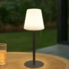 Linterna LED recargable Azalea de Lindby, blanca/marrón, 45 cm, CCT, IP44