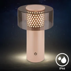 Linterna LED recargable Brilo unplugged Gila, antracita/beige, 21 cm