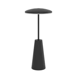Linterna LED recargable Piccola, negra, altura 28 cm, metal, IP54