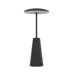 Linterna LED recargable Piccola, negra, altura 28 cm, metal, IP54