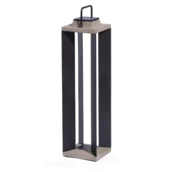 Linterna solar LED Les Jardins Teckalu, gris/negro, 60 cm