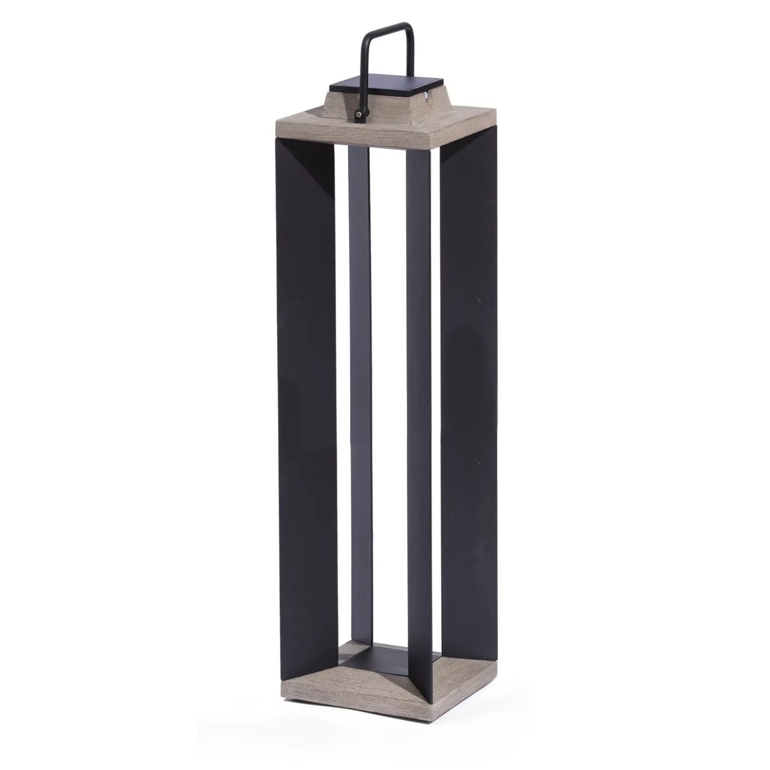 Linterna solar LED Les Jardins Teckalu, gris/negro, 60 cm