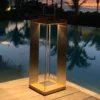 Linterna solar LED Teckinox, teca/acero, 65,5 cm