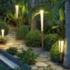 Linterna solar Tecka LED con sensor, 120 cm, teca