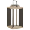 Linterna solar Teckalu, aluminio negro, 45,5 cm