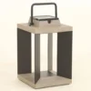 Linterna solar Teckalu, aluminio negro, 36,5 cm