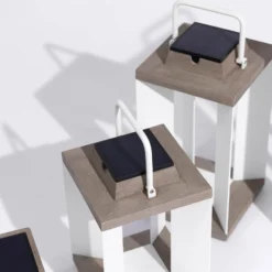 Linterna solar Teckalu, Duratek/blanco, 36,5cm