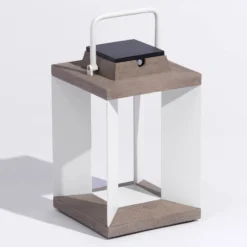 Linterna solar Teckalu, Duratek/blanco, 36,5cm