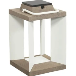 Linterna solar Teckalu, Duratek/blanco, 36,5cm