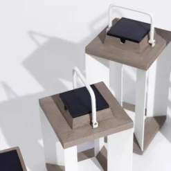 Linterna solar Teckalu, Duratek/blanco, 45,5cm
