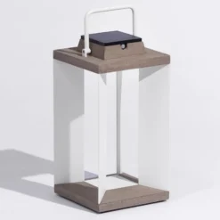 Linterna solar Teckalu, Duratek/blanco, 45,5cm