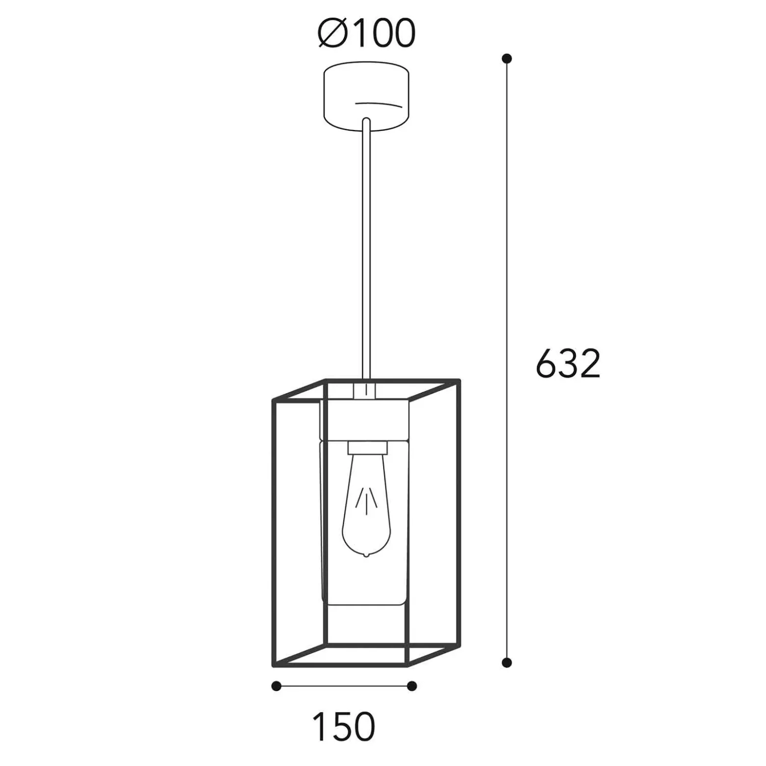 Lámpara colgante Cubic³ 3368 latón/opalino
