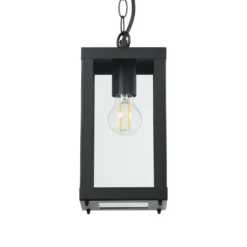 Lámpara colgante exterior Alamonte 1, negra, 15 cm de largo, metal