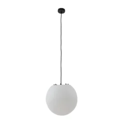 Lámpara colgante exterior Alea de Lindby, blanca, plástico, Ø 38 cm