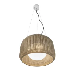 Lámpara colgante exterior Bover LED Fora S, blanco natural/beige, Ø 50 cm