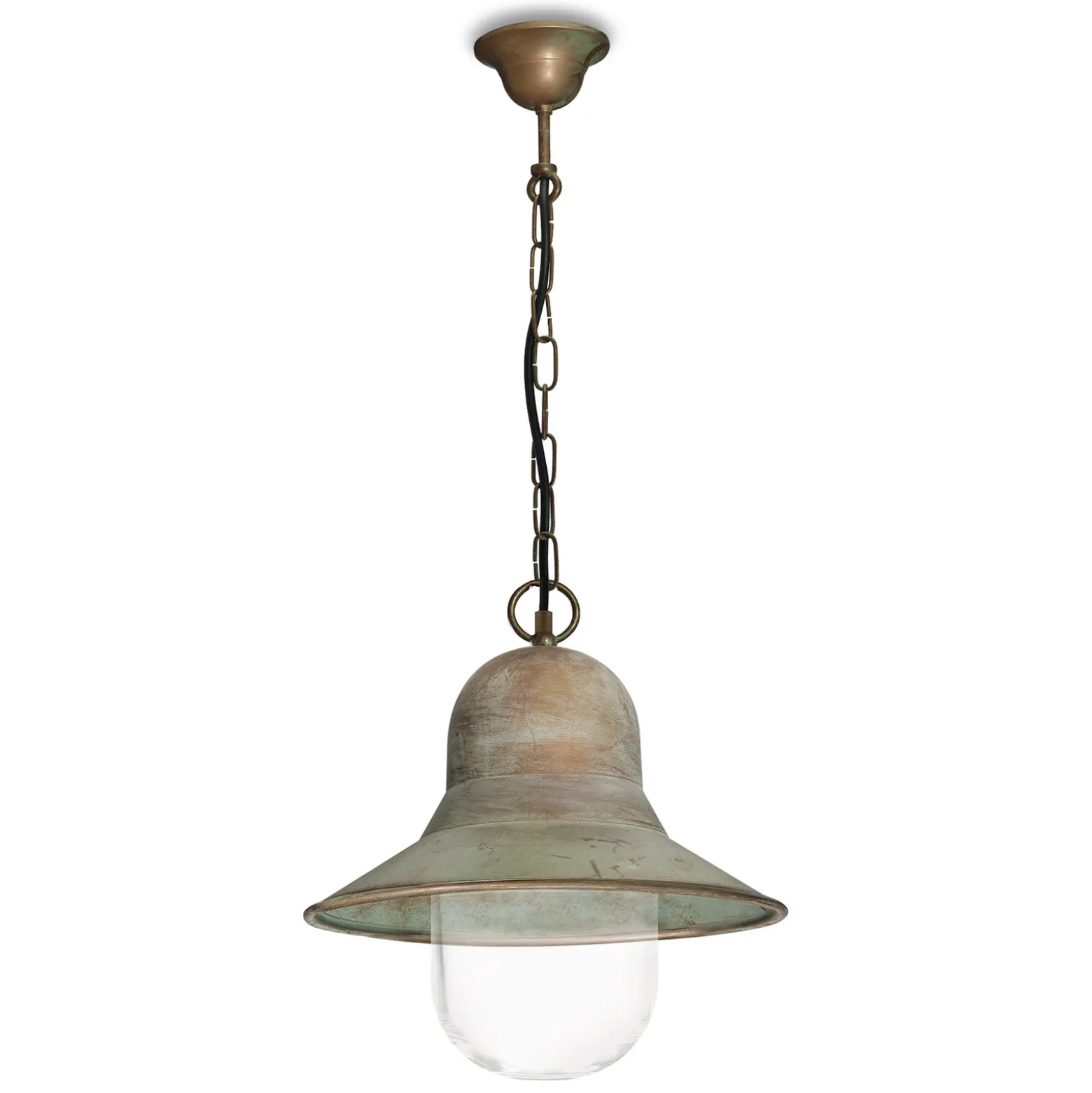 Lámpara colgante exterior Campanula 2094, latón antiguo, Ø 29 cm, IP44