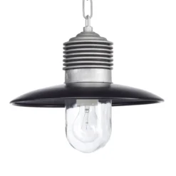 Lámpara colgante exterior clásica Ampere aluminio/negro