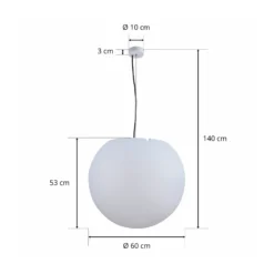 Lámpara colgante exterior Cumulus, Ø 60 cm, blanca, plástico, IP65, E27