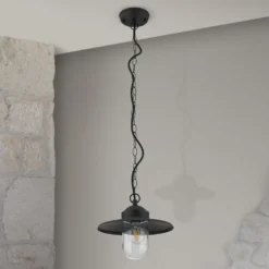 Lámpara colgante exterior Edward, antracita, Ø 27,5 cm, aluminio