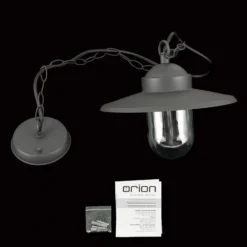 Lámpara colgante exterior Edward, antracita, Ø 27,5 cm, aluminio
