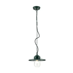 Lámpara colgante exterior Edward, verde, Ø 27,5 cm, aluminio/vidrio