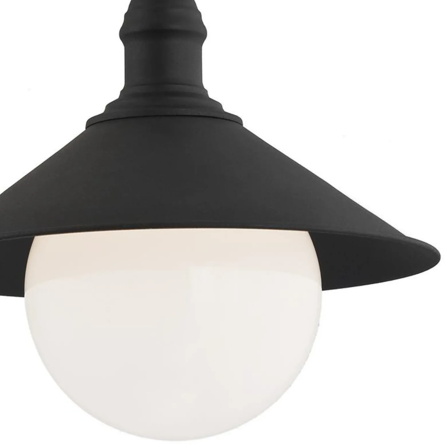 Lámpara colgante exterior Enduro, negro, acero, cristal, IP44, E27