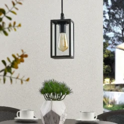 Lámpara colgante exterior Filimon de Lindby, antracita, 22 cm, IP44, E27