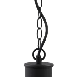 Lámpara colgante exterior Lindby Luciane, negra, aluminio, Ø 31,8 cm