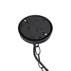Lámpara colgante exterior Lindby Luciane, negra, aluminio, Ø 31,8 cm