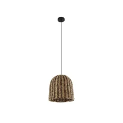 Lámpara colgante exterior Lindby Taryn, marrón, plástico, IP44 35 cm