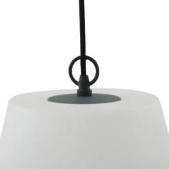 Lámpara colgante exterior Lindby Alaida, blanca, plástico, E27, IP65