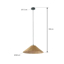 Lámpara colgante exterior Lucande Taniola, 1 luz, cónica, Ø 60 cm