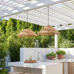 Lámpara colgante exterior Lucande Taniola, 1 luz, cónica, Ø 60 cm