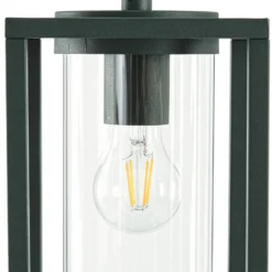 Lámpara colgante exterior Lucande Ferda, verde, IP44, cristal, E27