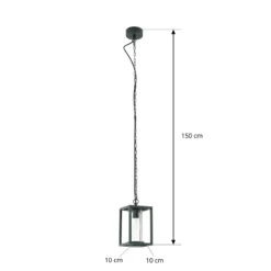 Lámpara colgante exterior Lucande Ferda, verde, IP44, cristal, E27