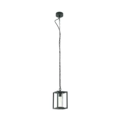 Lámpara colgante exterior Lucande Ferda, verde, IP44, cristal, E27